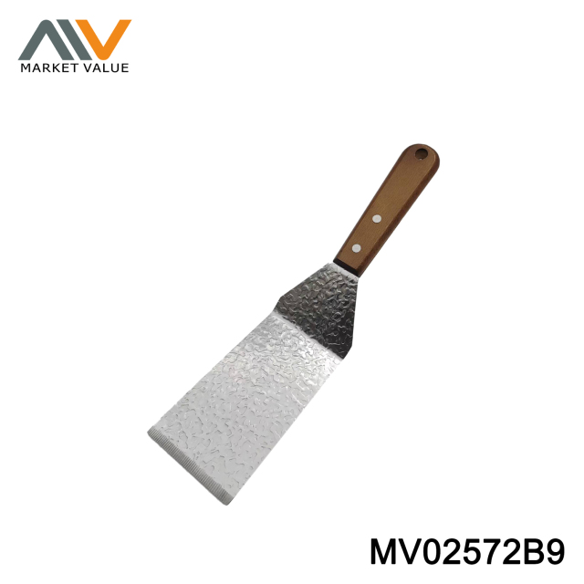 Wood Handle 3CR12 Embossed Flat-Mouth Sieve Shove