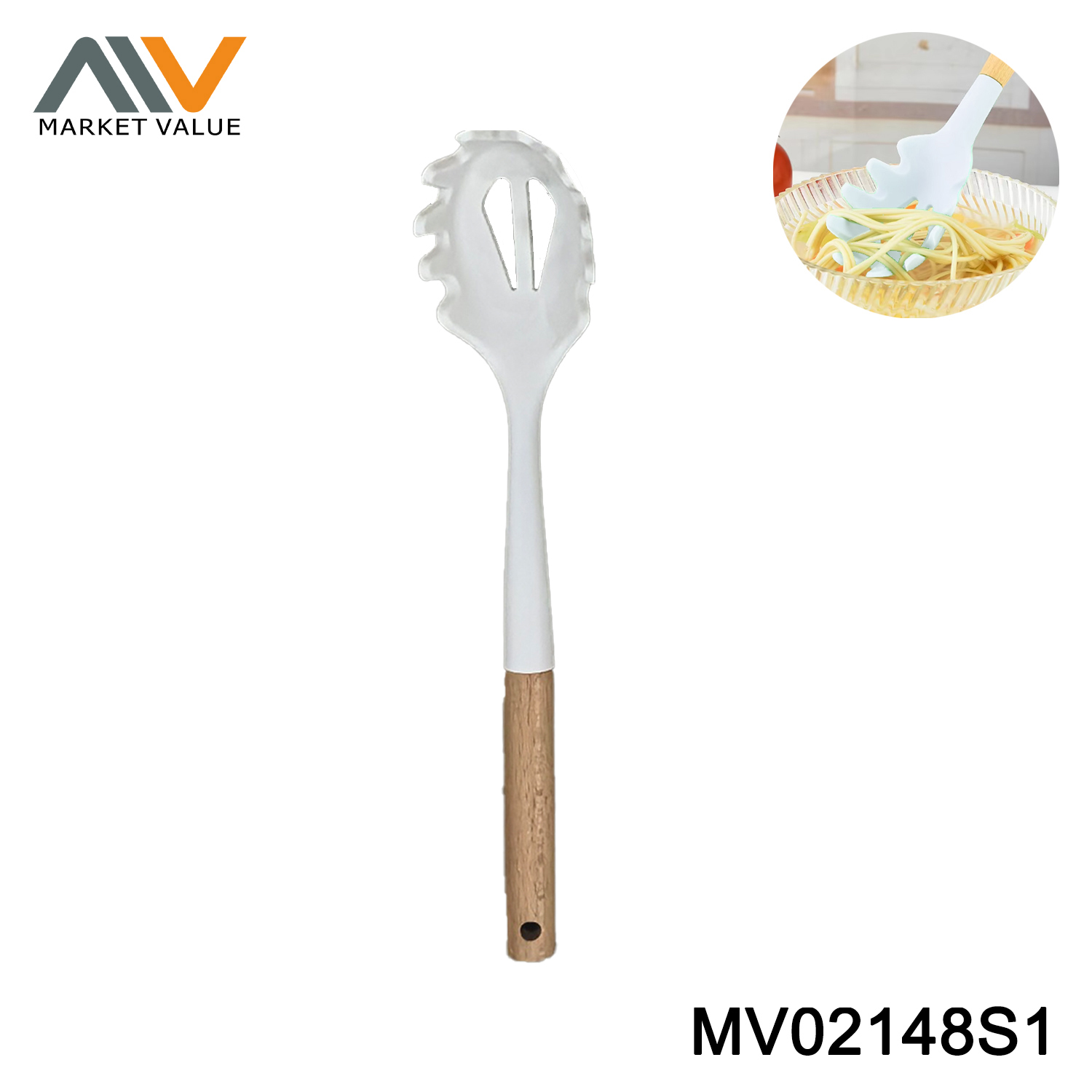 12" SPATULA SILICONE Beech Handle