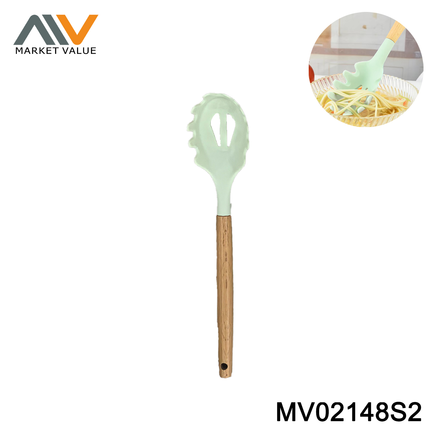 12" SPATULA SILICONE Beech Handle