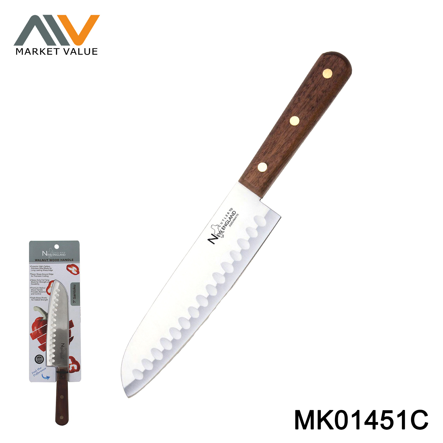 SS Chef KNIFE wooden Handle HAMBERGER BC