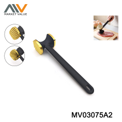 Plastic Handle Zinc-Alloy Head Meat Hammer golden TC