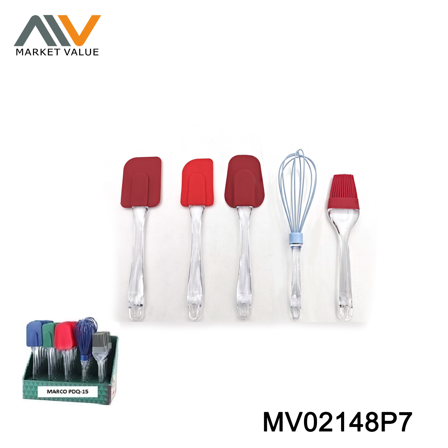 Asst 5PCS Silicone Sets,5*8Pcs=40Pcs In PDQ