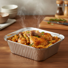 6PK Aluminum BBQ Pan Square in Polbag