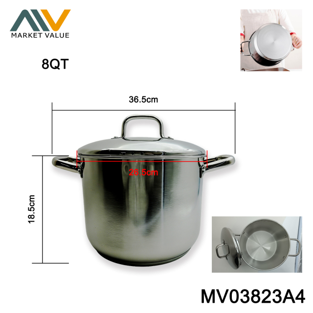 4.25L S/S CASSEROLE WITH GLASS LID,WHEEL CARD