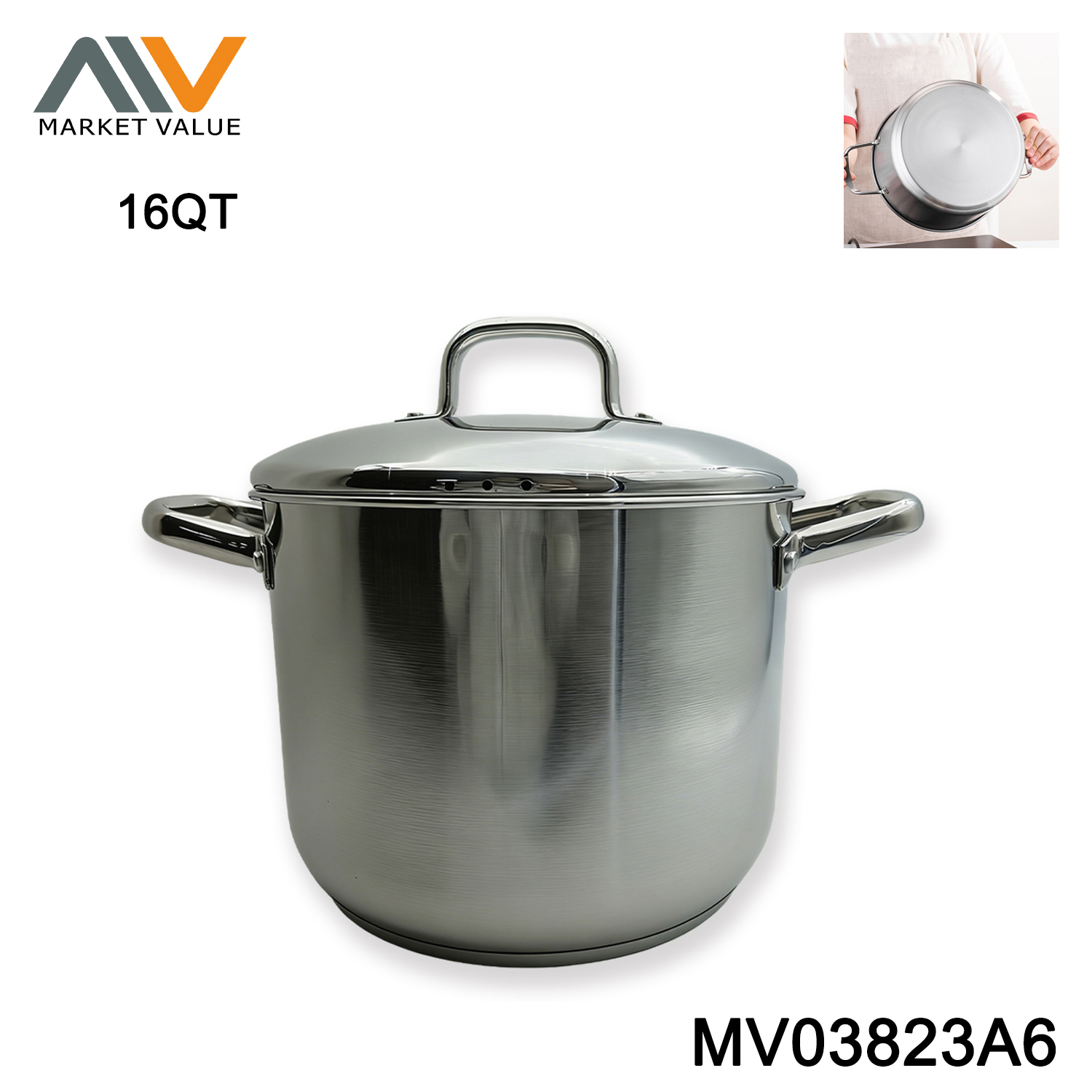 4.25L S/S CASSEROLE WITH GLASS LID,WHEEL CARD
