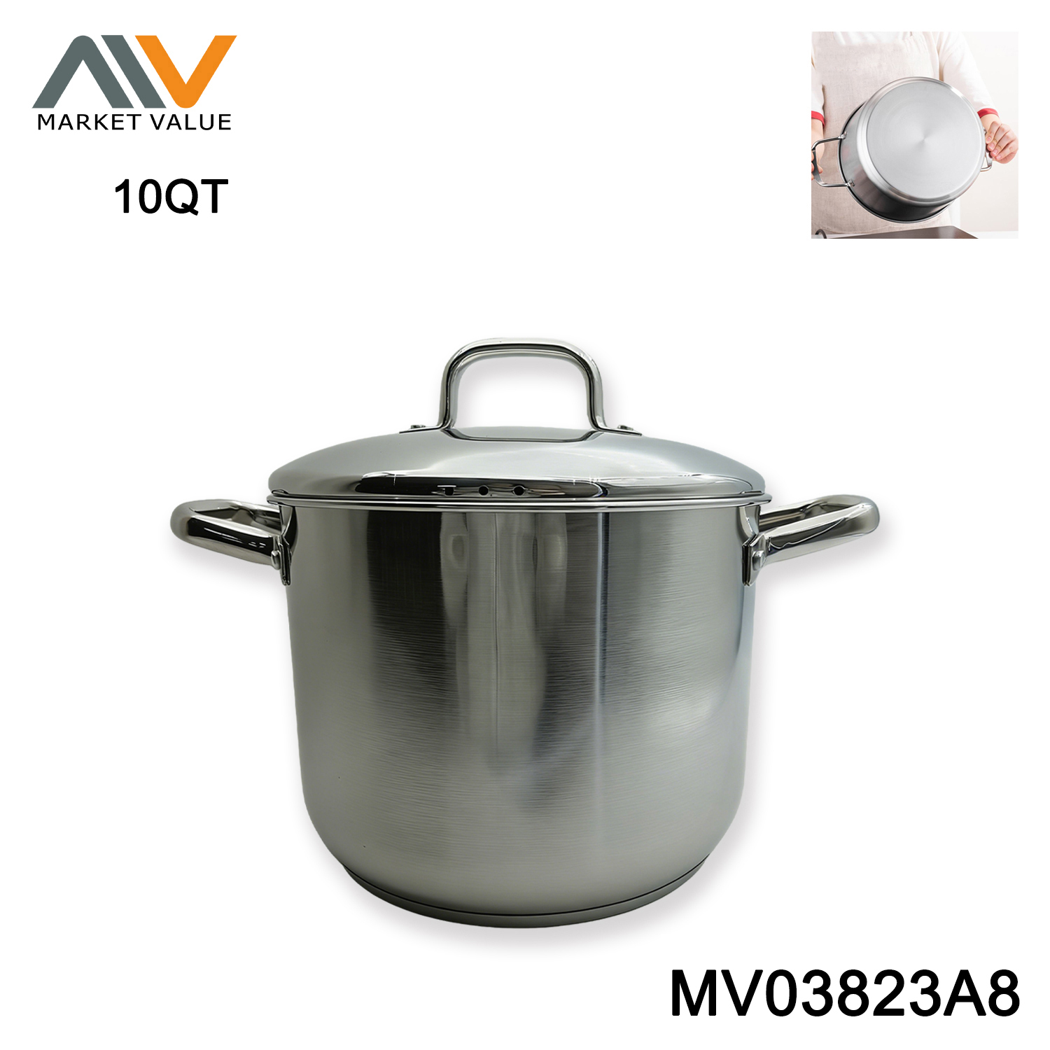 4.25L S/S CASSEROLE WITH GLASS LID,WHEEL CARD