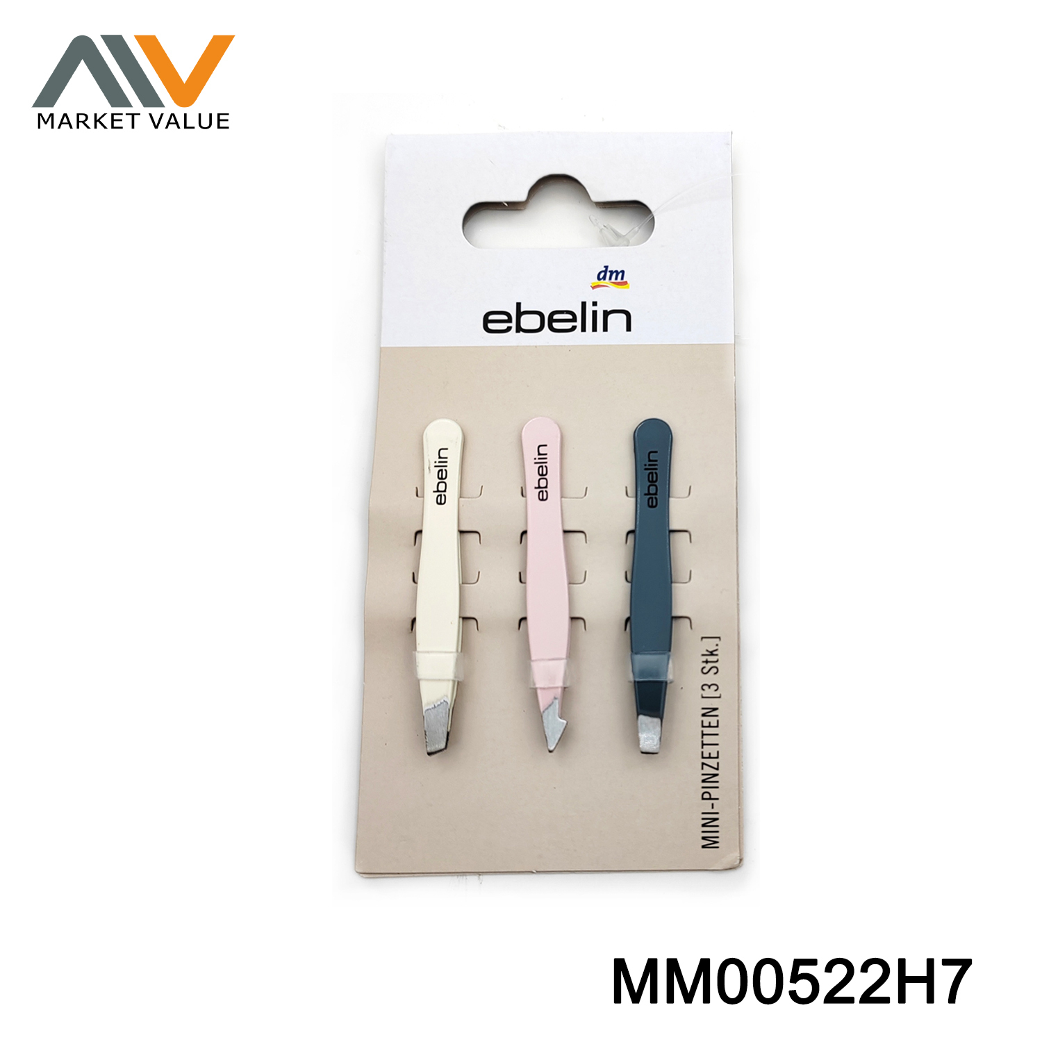 3PCS Eyebrow Tweezer With Coated,T/C