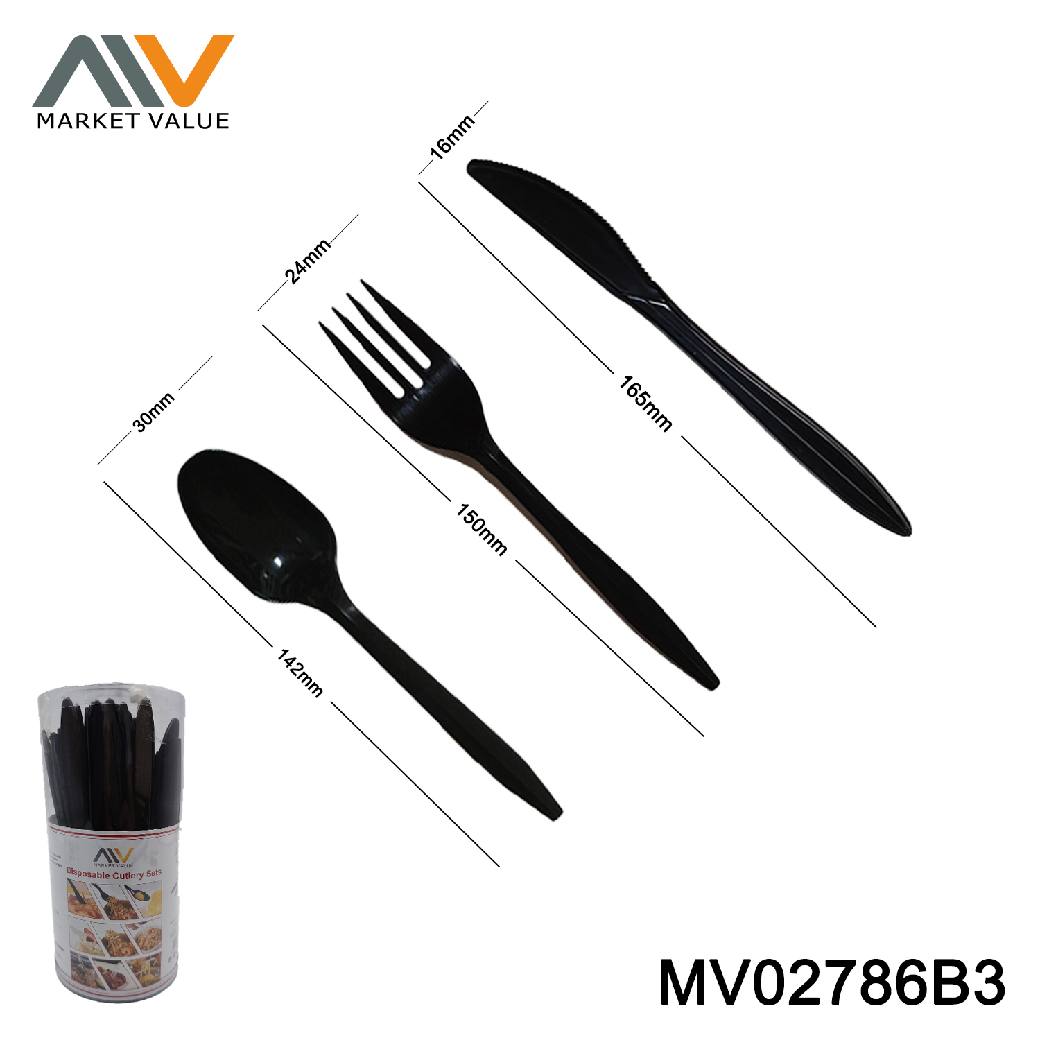 24/36/48/60 PCS 6.5"/7' Lightweight Plastic Spoon/Fork/Knife