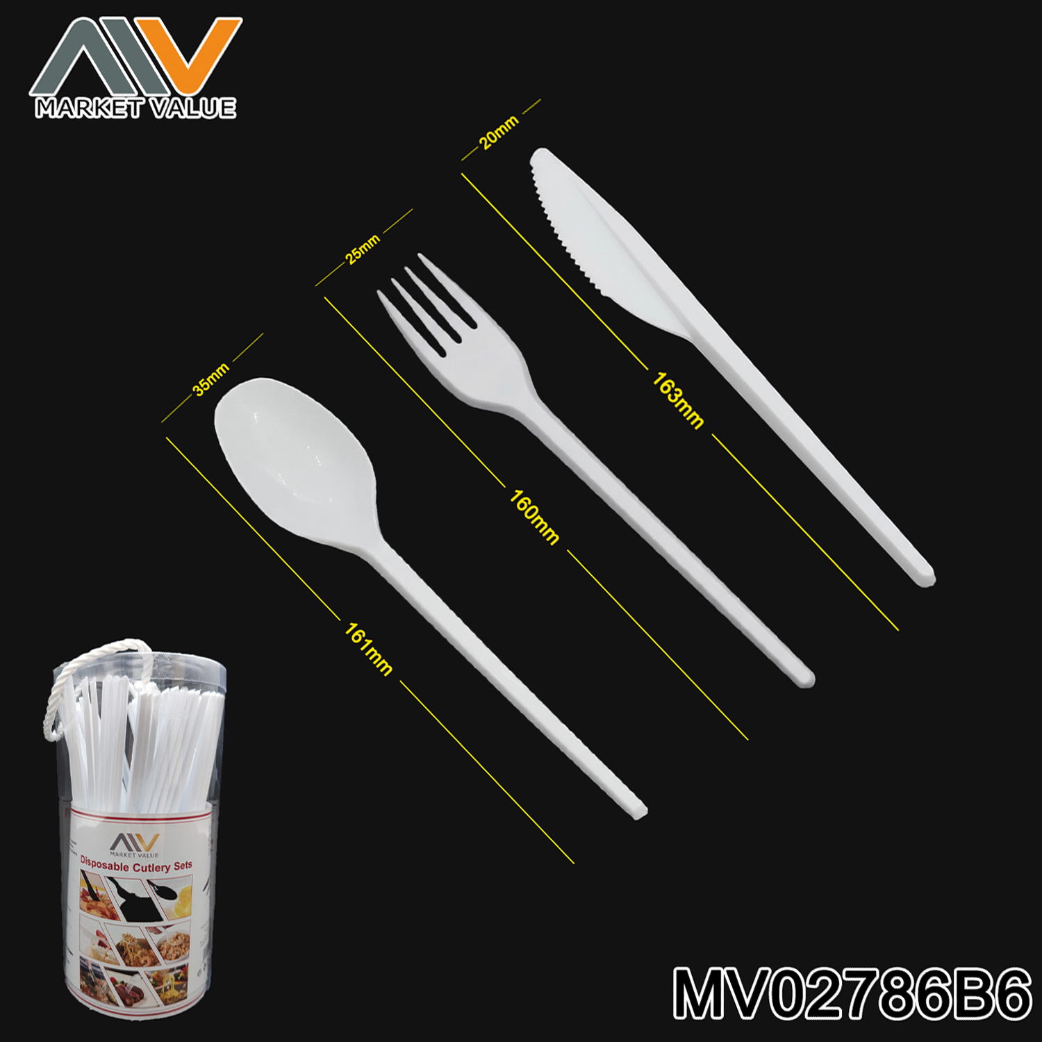 24/36/48/60 PCS 6.5"/7' Lightweight Plastic Spoon/Fork/Knife
