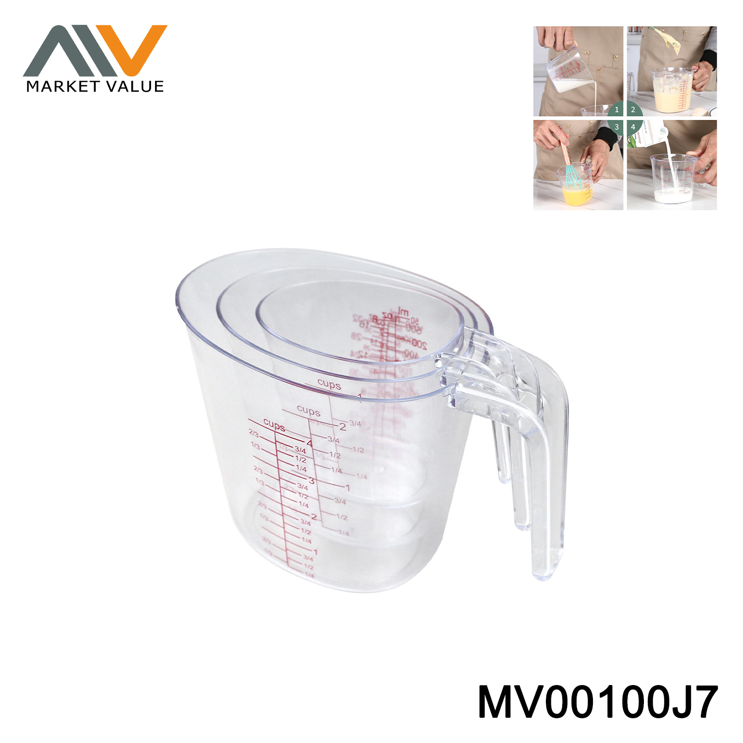 SETS OF 3PCS PLATIC MEASURE CUP