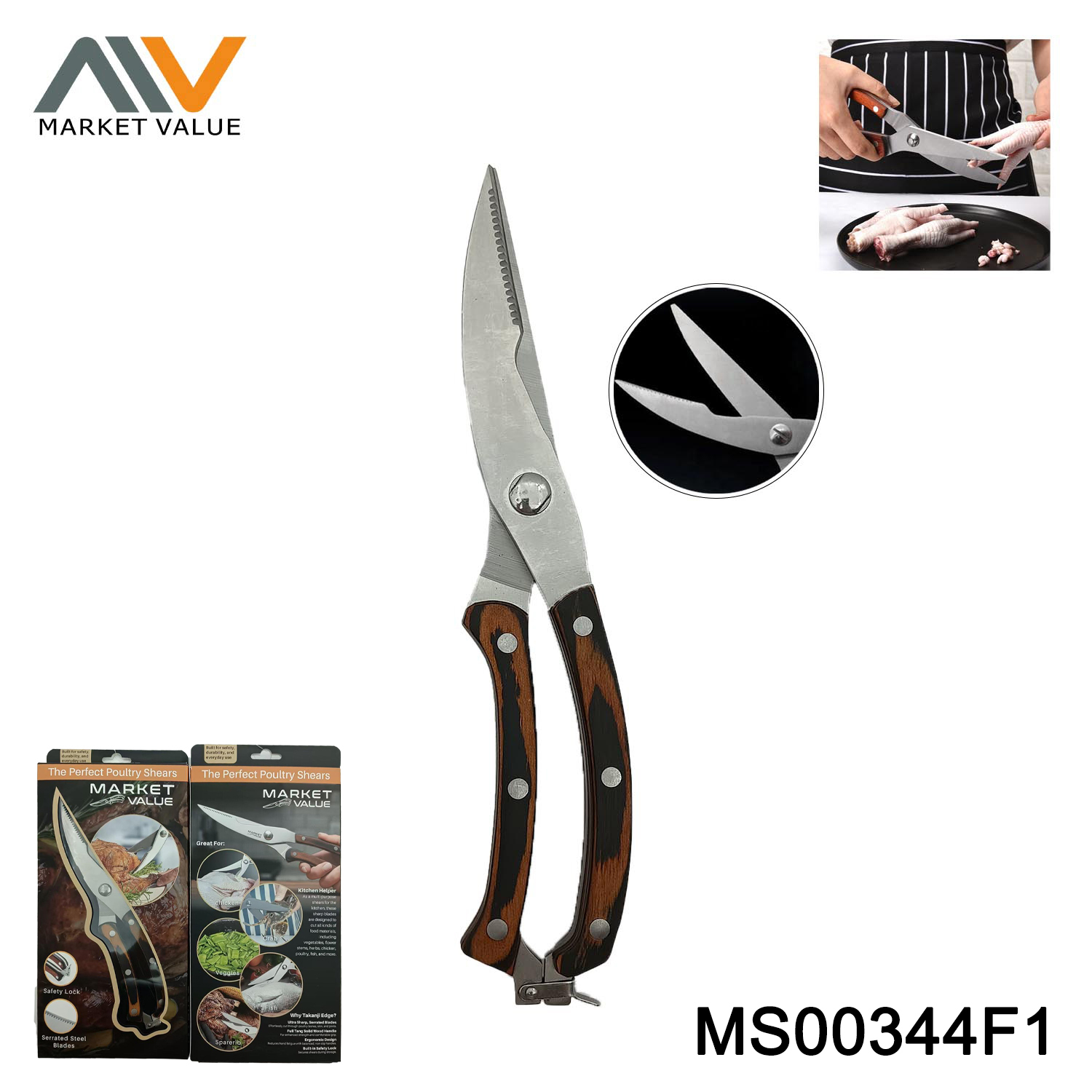 9.5" Chicken Scissors STRENG Handle SANWICH BC