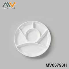 porcelain divided plates with 6 compartments