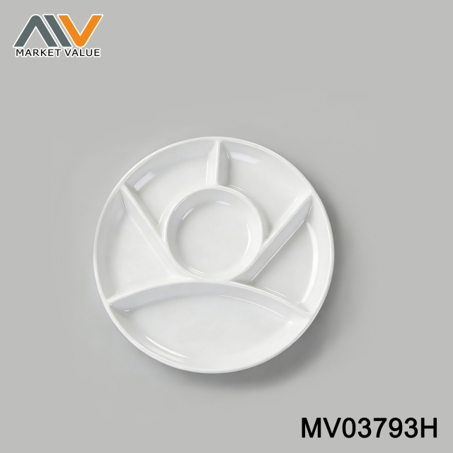 porcelain divided plates with 6 compartments