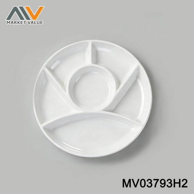 porcelain divided plates with 6 compartments