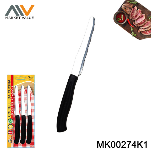 Set 3 pcs table knives PP HANDLE B/C