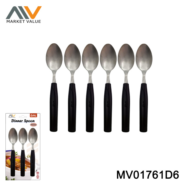 6PK Dinner Spoon Injection PP handle Titanium Finish,BC