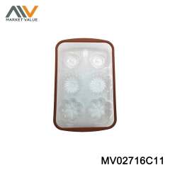 Silicone flower shape muffin mould 6pc W card