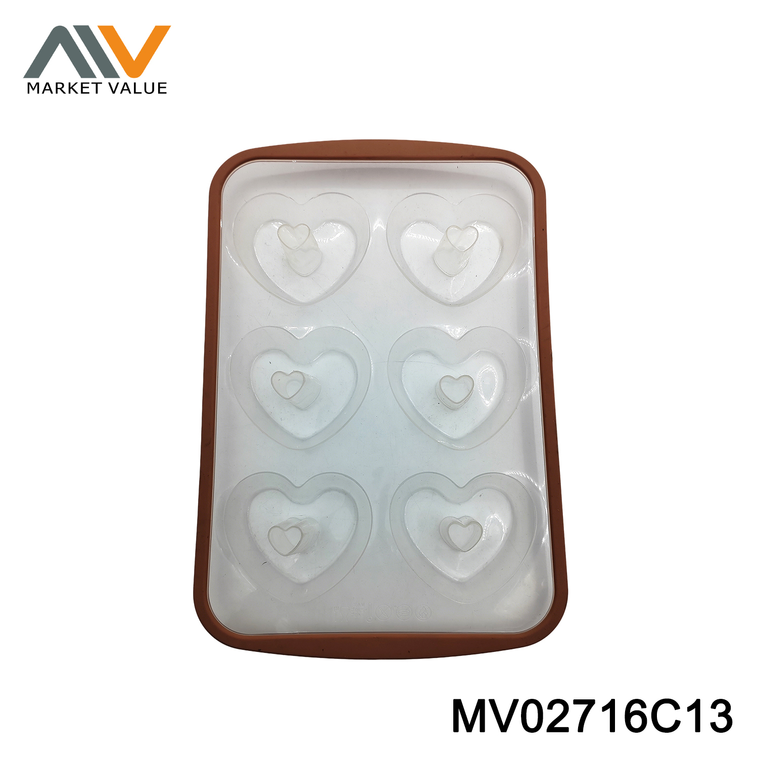 Silicone heart shape muffin mould 6pc W card