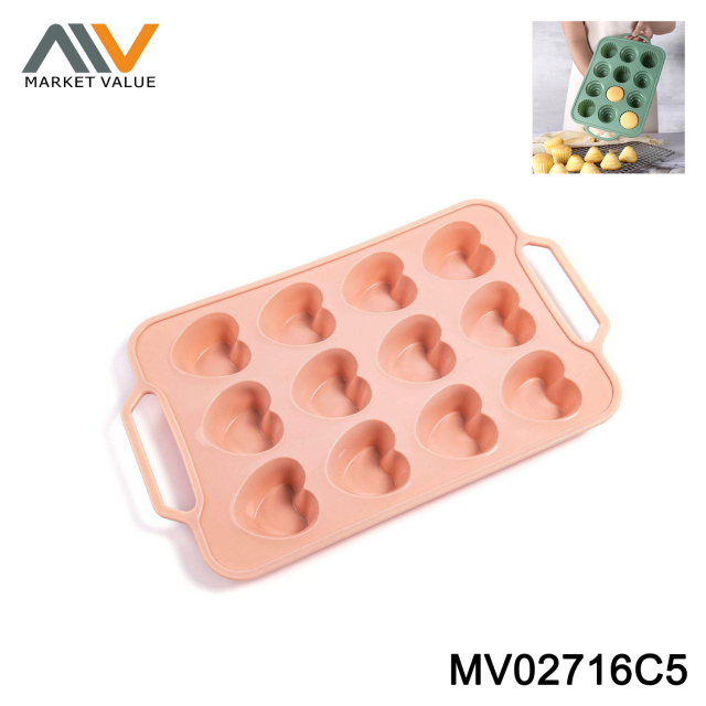 9PC Silicone Muffin mould Metal Surpot Edge CARD