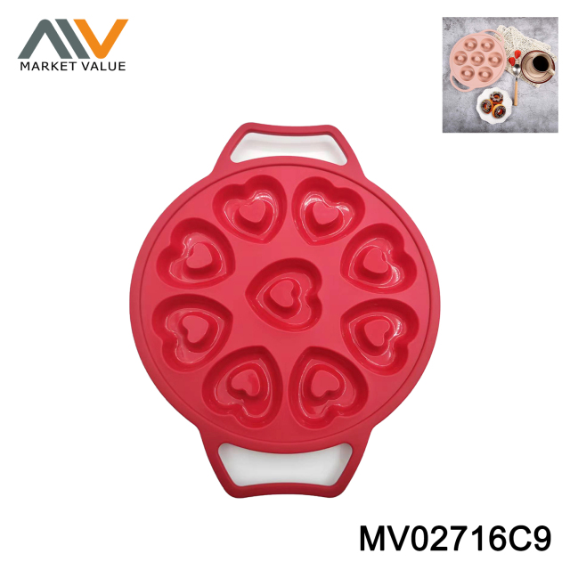 Silicone heart shape muffin mould 9pc W card