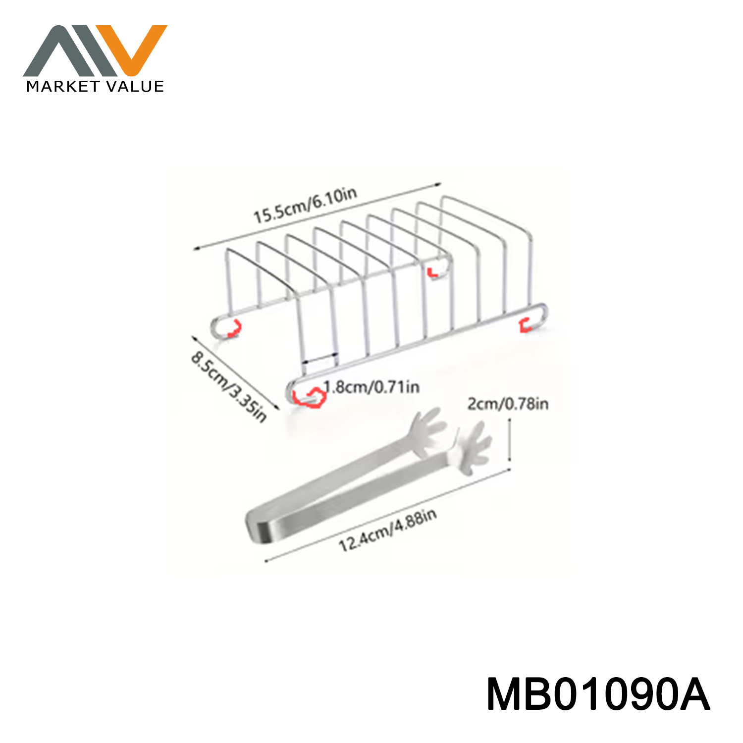 Air Fryer Toast Rack With food Tong,TC