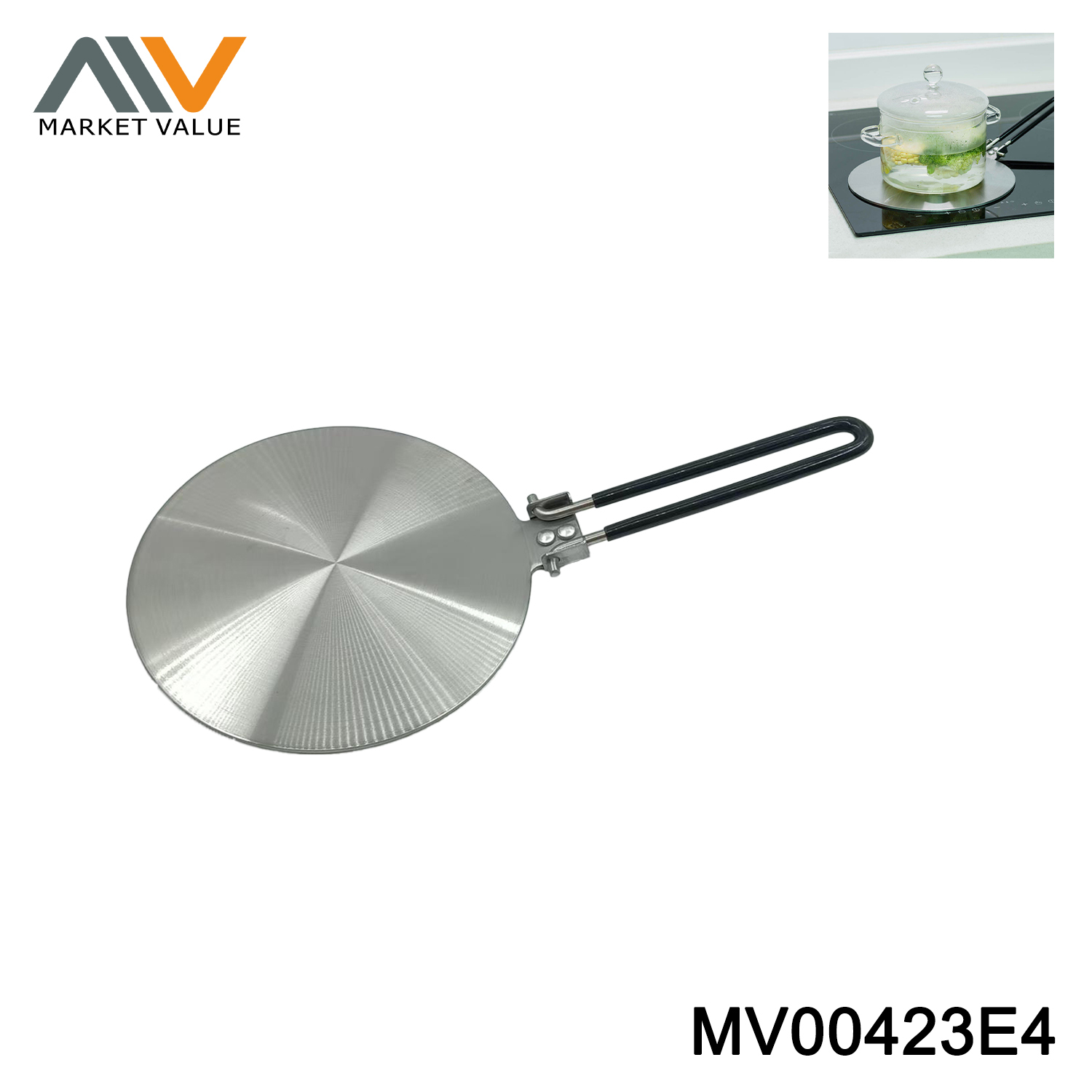 3 ply Induction Plate With Foldable Handle wheel card