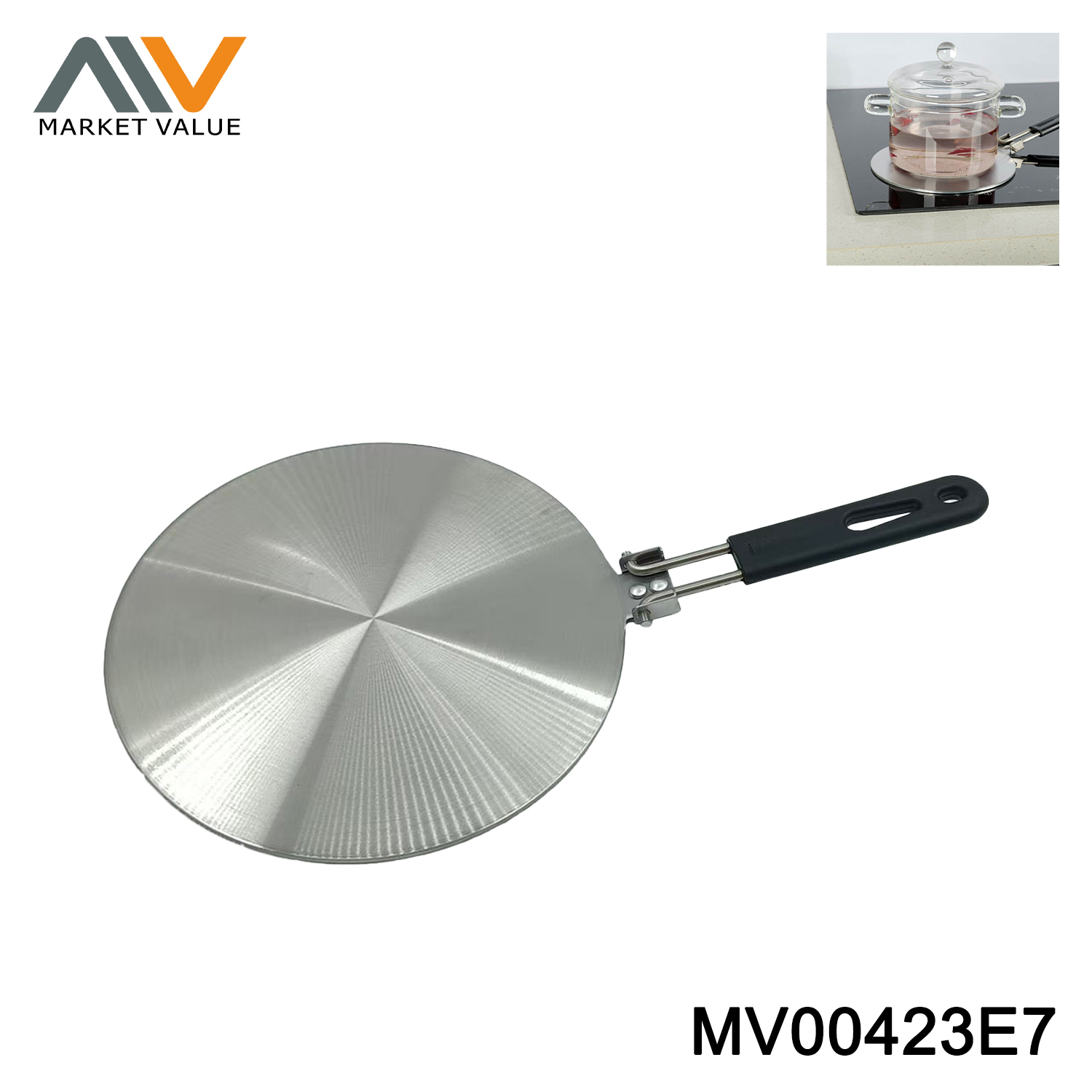 3 ply Induction Plate With Foldable Handle wheel card