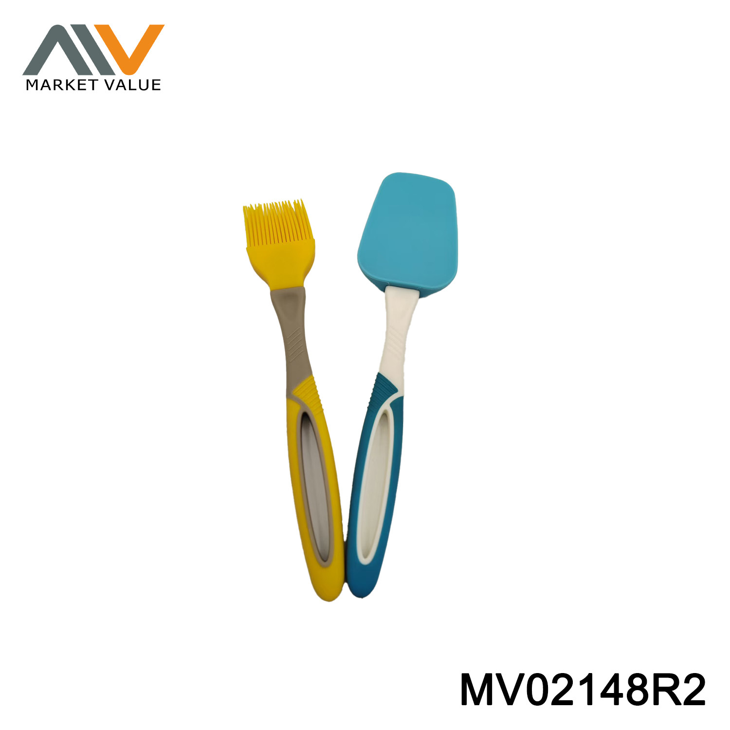 2PCS SILICONE SPATULA + BRUSH WITH PP HANDLE,T/C