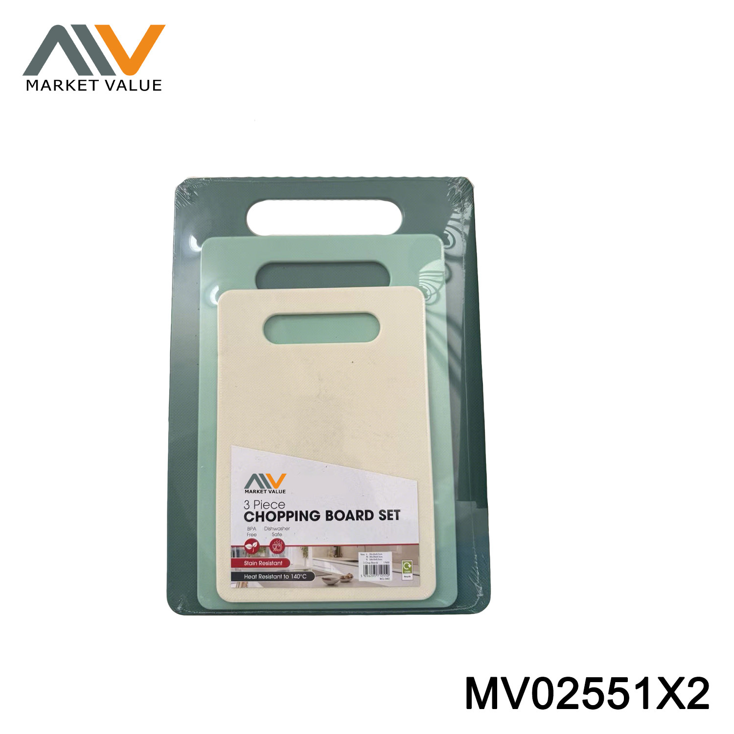 3PK  PP Platic Cutting Board Shrink
