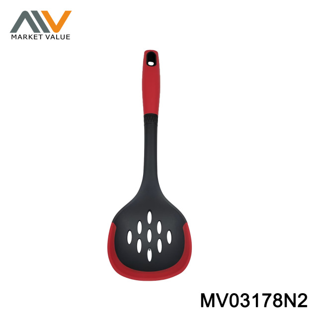 TPR Handle Nylon And Silicone Edge Slotted Spoon,TC