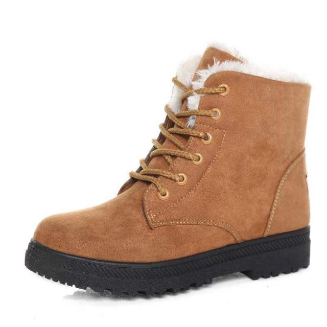 New Design Large Size Elegant Ladies Winter Fashion Women Girls Plush Lining Thermal Snow Ankle Boots