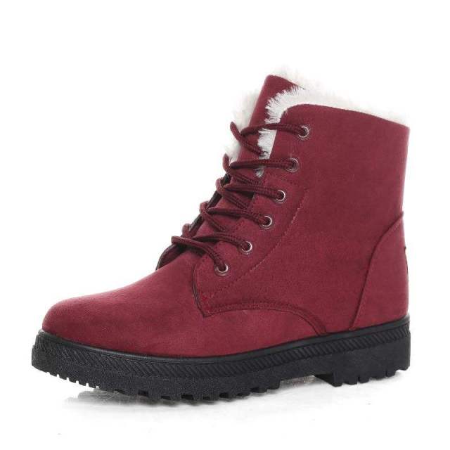 New Design Large Size Elegant Ladies Winter Fashion Women Girls Plush Lining Thermal Snow Ankle Boots