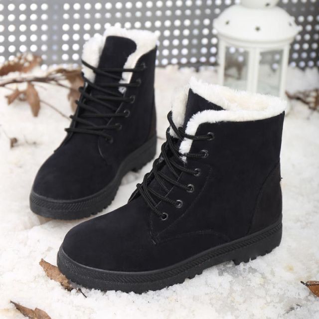 New Design Large Size Elegant Ladies Winter Fashion Women Girls Plush Lining Thermal Snow Ankle Boots