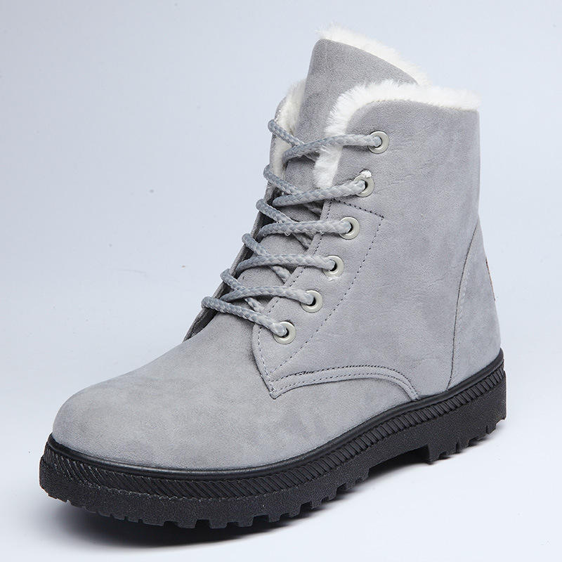 New Design Large Size Elegant Ladies Winter Fashion Women Girls Plush Lining Thermal Snow Ankle Boots