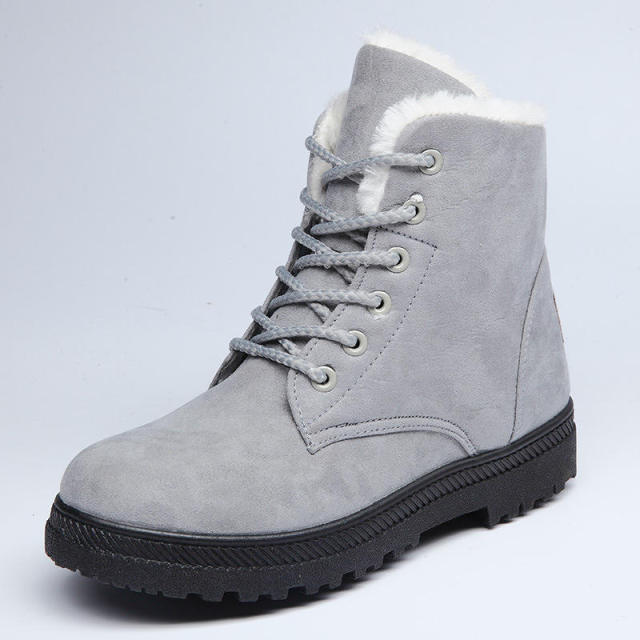 New Design Large Size Elegant Ladies Winter Fashion Women Girls Plush Lining Thermal Snow Ankle Boots