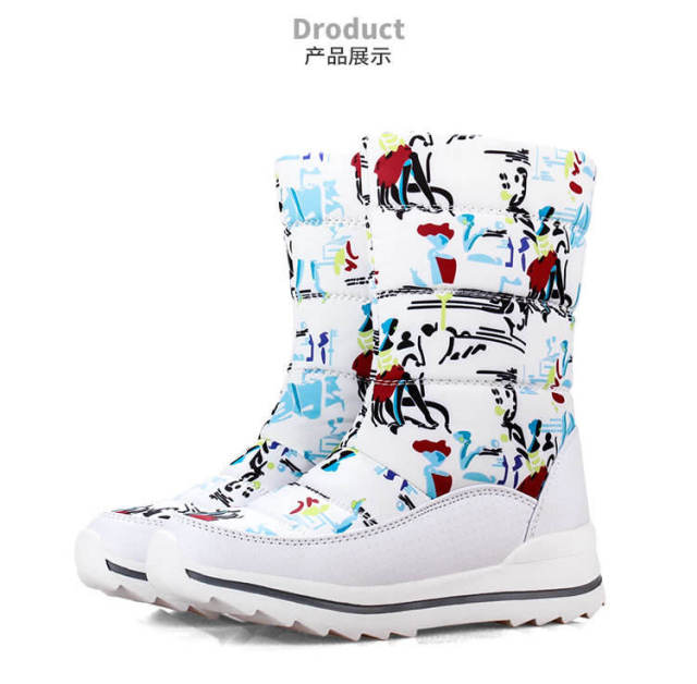 New Snow Waterproof Boots Women Thicken short Plush Warm Winter Shoes Woman Comfortable Ankle Boots