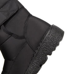 Trendy Large Size Canvas Water Proof Thermal Plush Winter Shoes Hook Loop Women Ladies Snow Boots