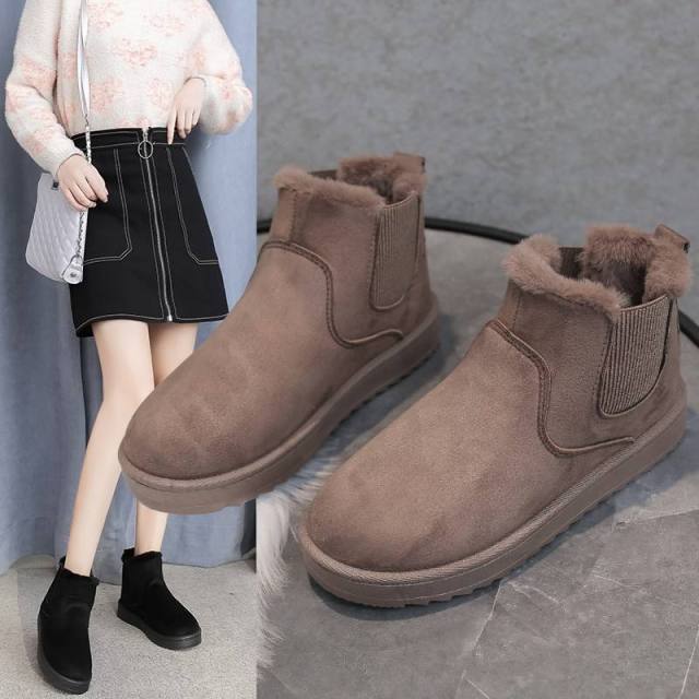 Manufacture autumn winter sexy brown wedge platform snow shoes women's lady boots for women