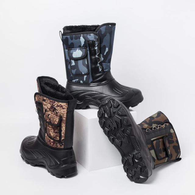 Cold-proof Waterproof Non-slip Warm High-tube Winter Outdoor Fishing Riding Boots Men's Snow Boots