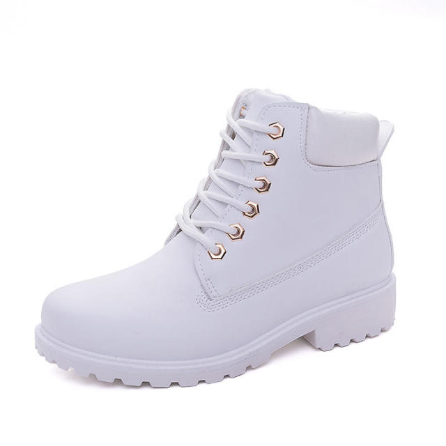 New Autumn Early Winter Shoes Women Flat Heel Boots Fashion Keep warm Brand Woman Ankle boots