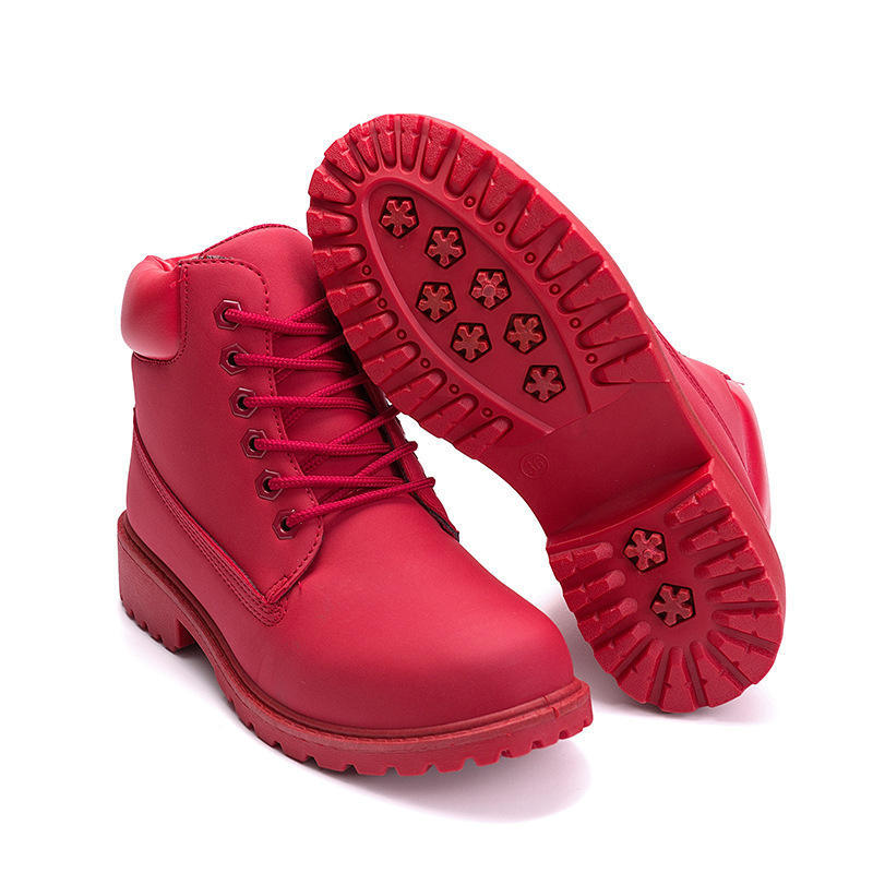 New Autumn Early Winter Shoes Women Flat Heel Boots Fashion Keep warm Brand Woman Ankle boots