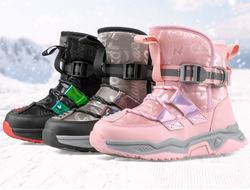 Winter children snow boots children's cotton shoes boys girls with velvet thickening student waterproof non-slip short boot