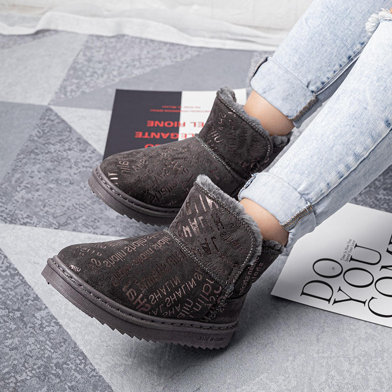 Bairuilun New Letter Keep Warm Women Snow Boots Plush Insole Ankle & Bootie Winter Women'S Shoe