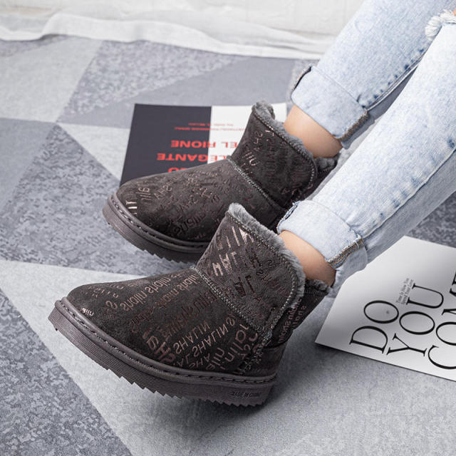 Bairuilun New Letter Keep Warm Women Snow Boots Plush Insole Ankle & Bootie Winter Women'S Shoe