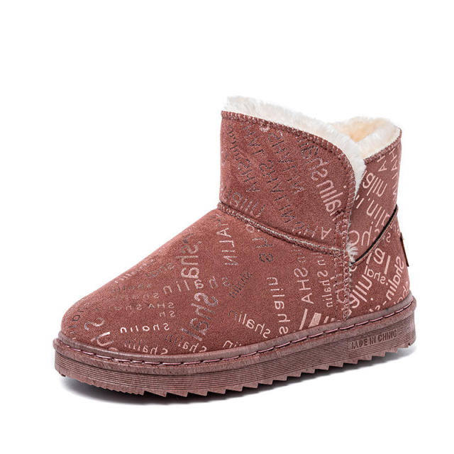 Bairuilun New Letter Keep Warm Women Snow Boots Plush Insole Ankle & Bootie Winter Women'S Shoe