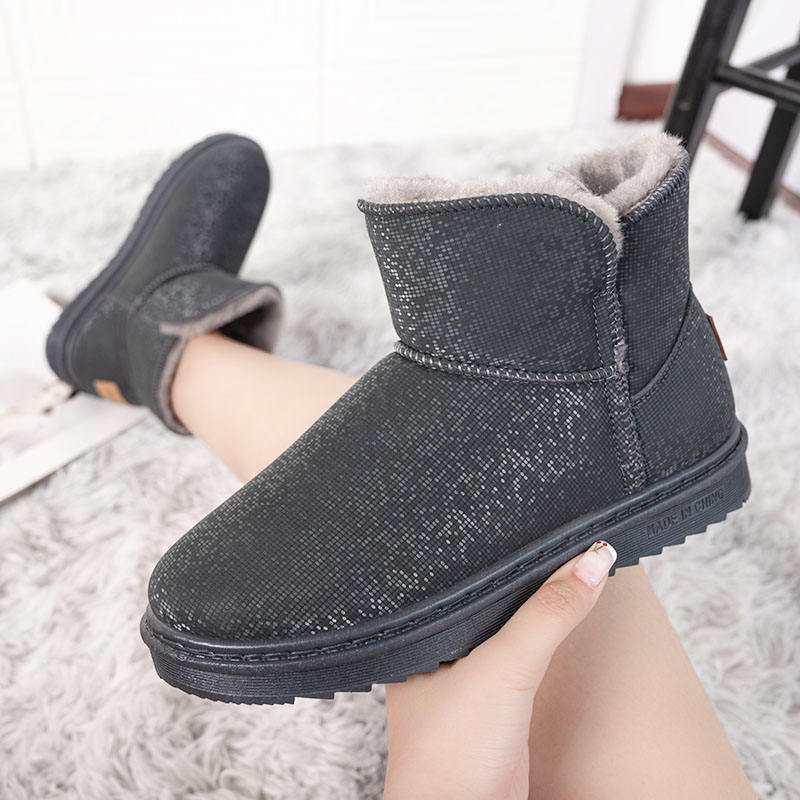 New Style Reflective Mid-Tube Warm Cotton Shoes PU Sole Snow Boots