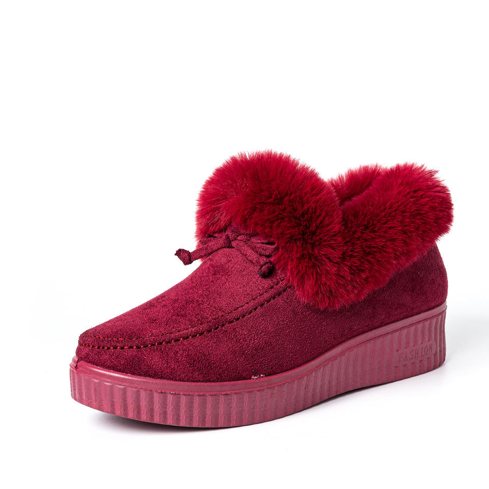 Winter Women Fashion Snow Boots Casual Ankle Boot Warm Platform Cotton Shoes Slip on Ladies Flat Short Boots