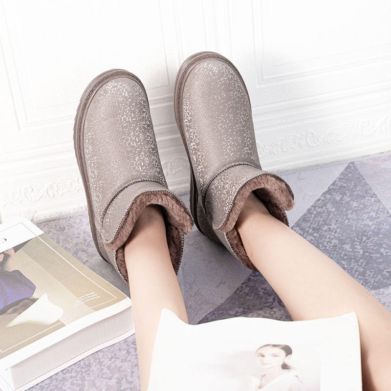 New Style Reflective Mid-Tube Warm Cotton Shoes PU Sole Snow Boots