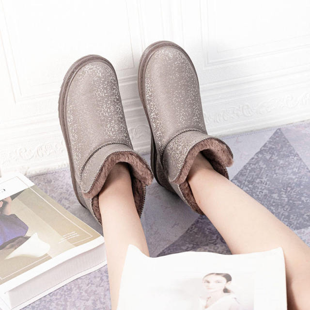 New Style Reflective Mid-Tube Warm Cotton Shoes PU Sole Snow Boots