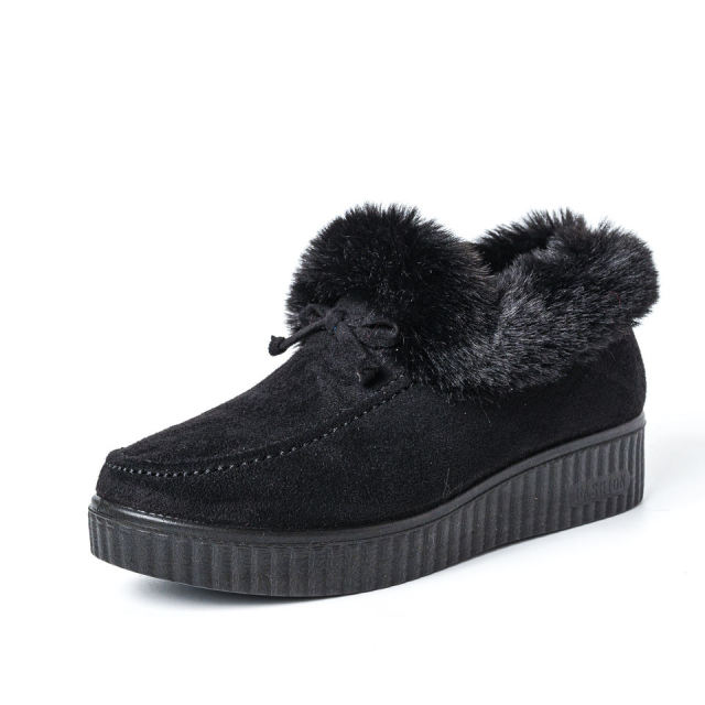 Winter Women Fashion Snow Boots Casual Ankle Boot Warm Platform Cotton Shoes Slip on Ladies Flat Short Boots